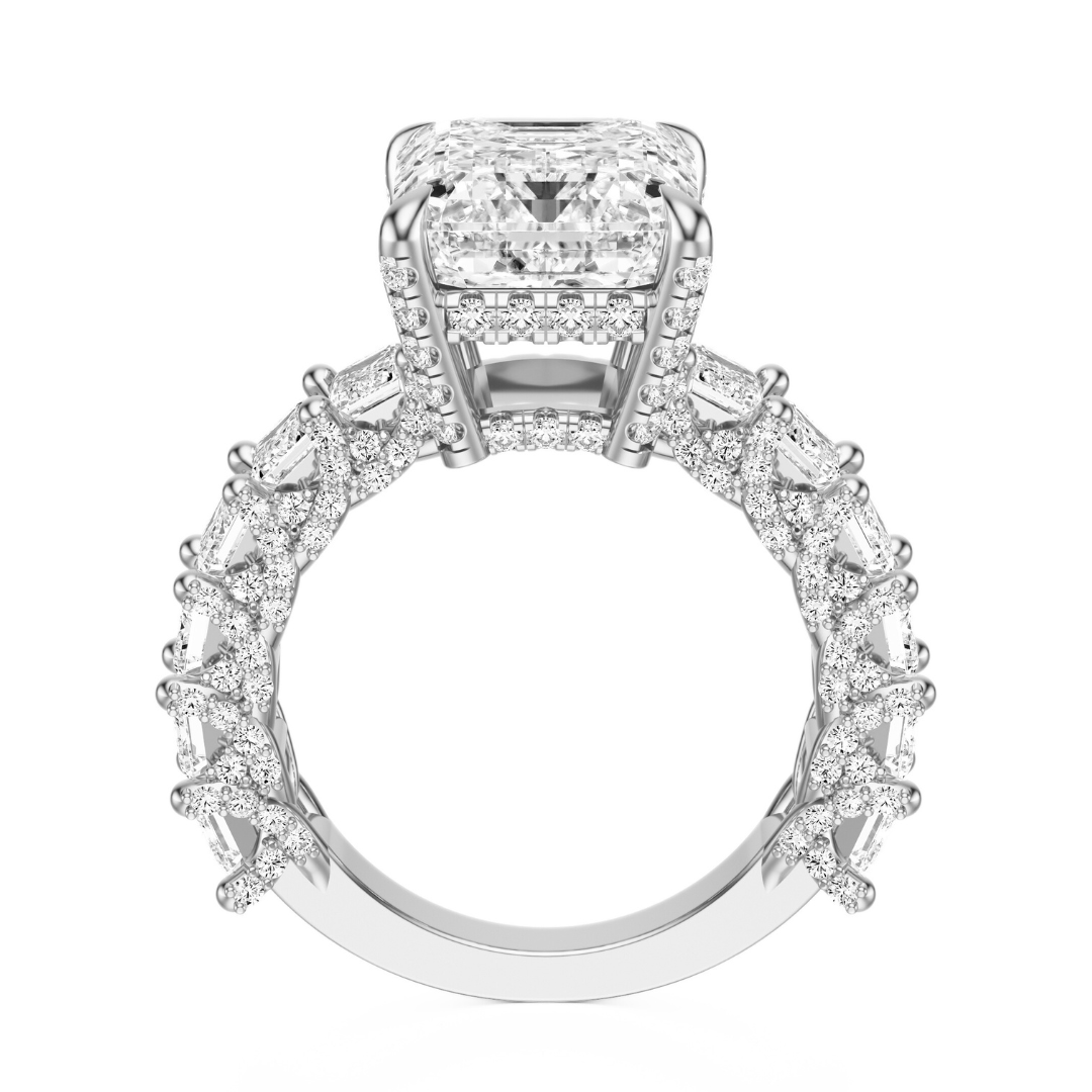 Emerald Cut 6.00 CT F VS2 Lab Grown Diamond Ring in Gold (IGI)