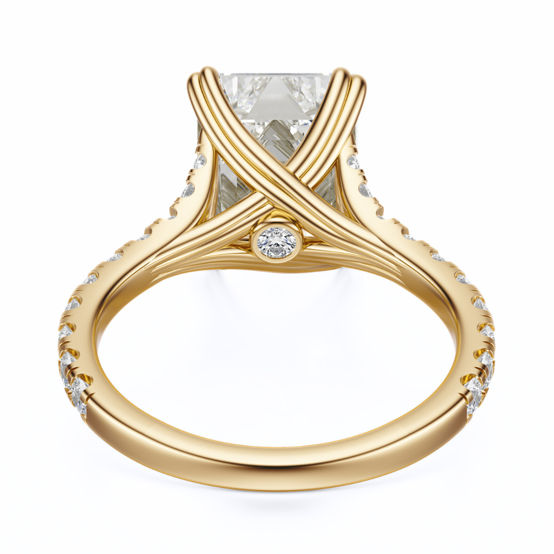 Emerald Cut 2.50 CT F VS2 Lab Grown Diamond Ring in Gold (IGI)