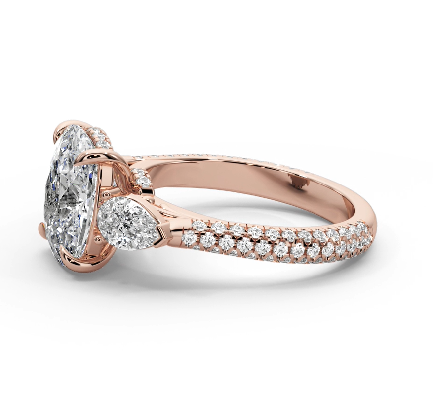 Cushion Cut 6.20 CT Lab Diamond Ring | 14K Gold | IGI Certified