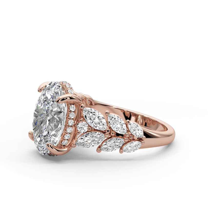 Oval Cut 7.00 CT Lab Diamond Ring | 14K Gold | IGI Certified