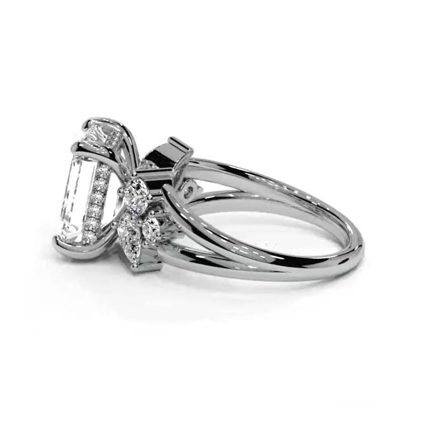 Emerald Cut 5.00 CT Lab Diamond Ring | 14K Gold | IGI Certified