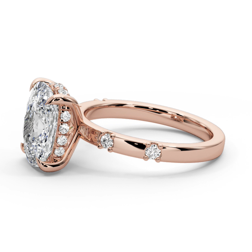 Cushion Cut 2.35 CT F VS2 Lab Diamond Ring in 14K Gold (IGI Certified)