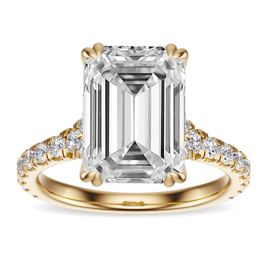 Emerald Cut 2.50 CT F VS2 Lab Grown Diamond Ring in Gold (IGI)