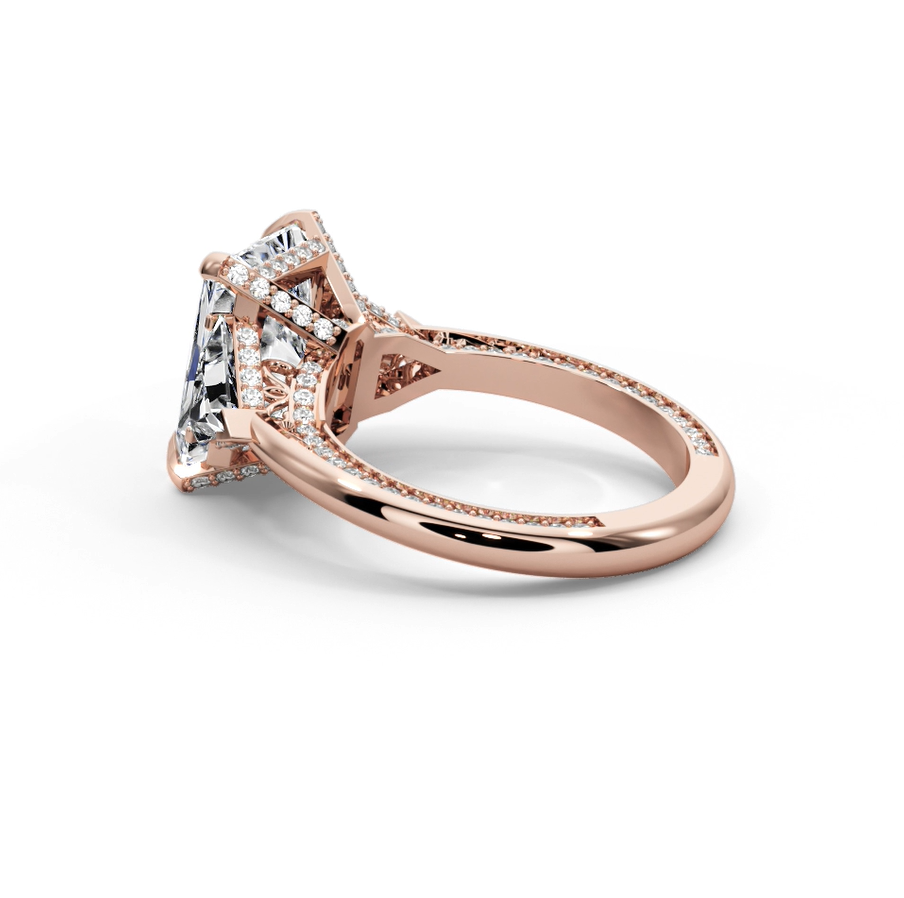 Radiant Cut 7.15 CT Lab Diamond Ring | 14K Gold | IGI Certified