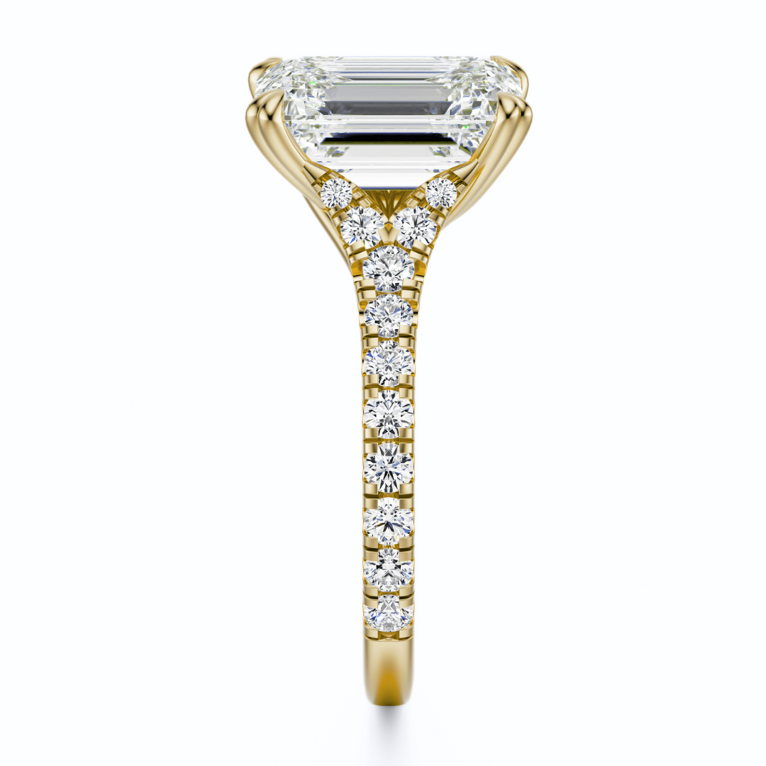Emerald Cut 2.50 CT F VS2 Lab Grown Diamond Ring in Gold (IGI)