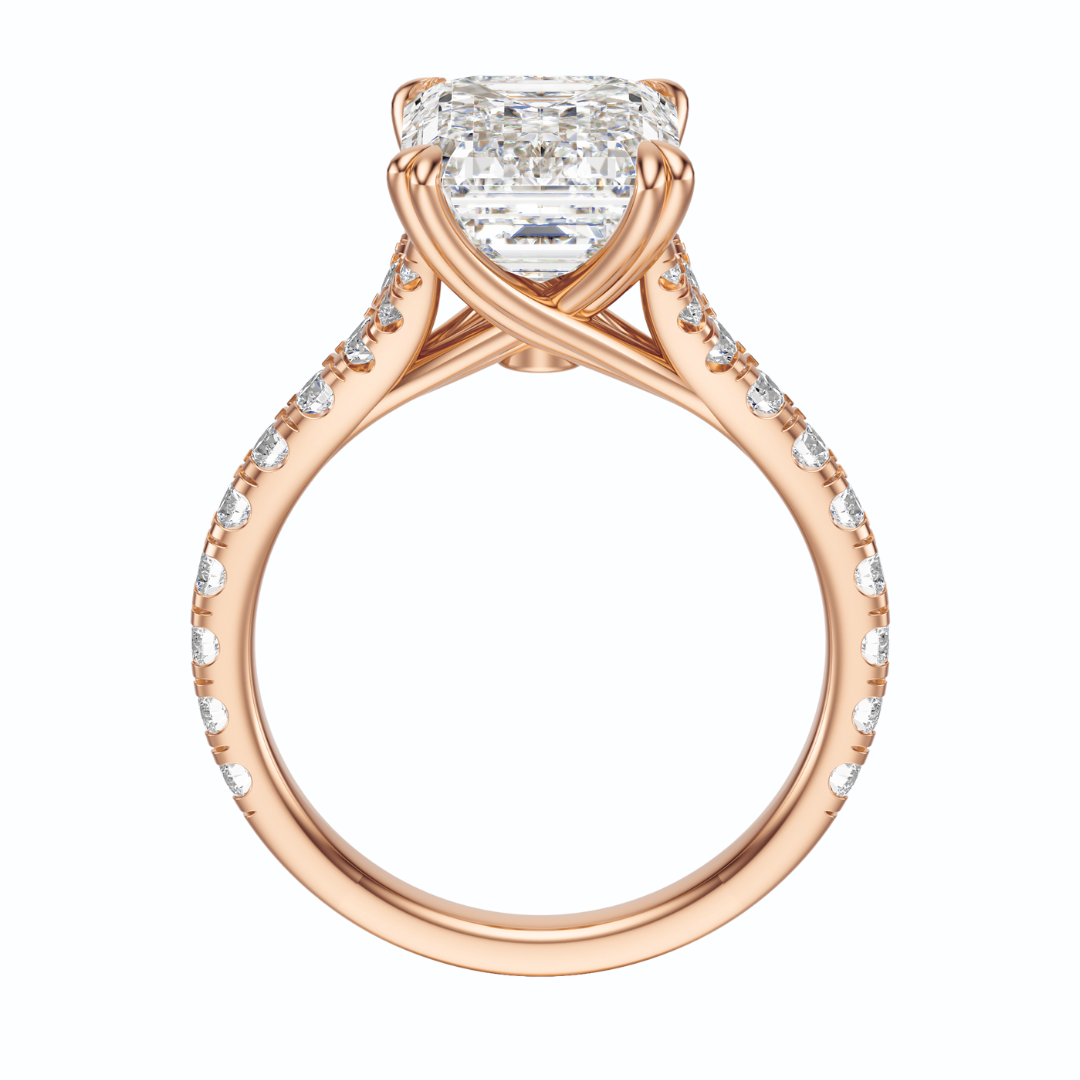 Emerald Cut 2.50 CT F VS2 Lab Grown Diamond Ring in Gold (IGI)