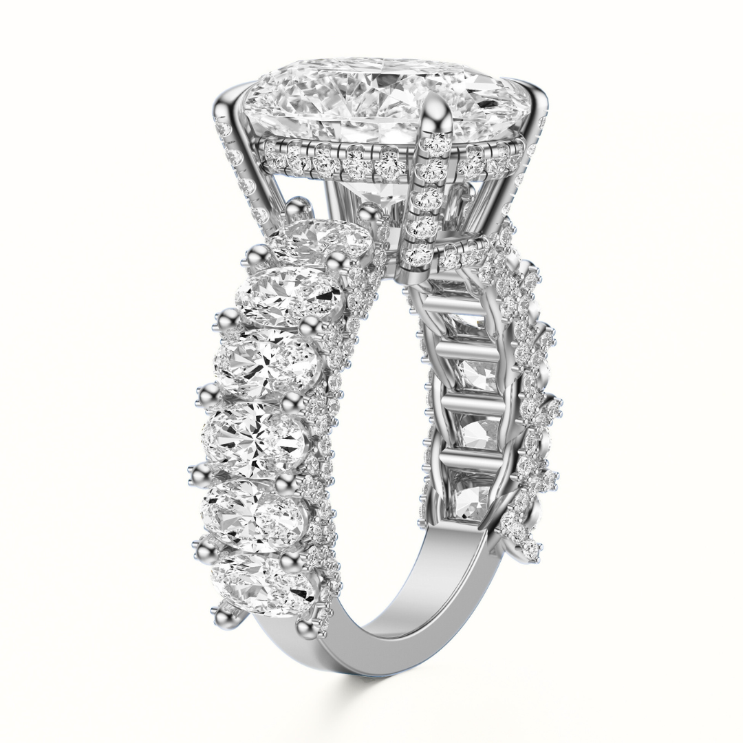 Oval Cut 6.00 CT F VS2 Lab Grown Diamond Ring in Gold (IGI)