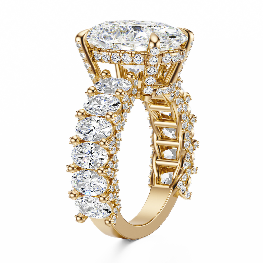 Oval Cut 6.00 CT F VS2 Lab Grown Diamond Ring in Gold (IGI)