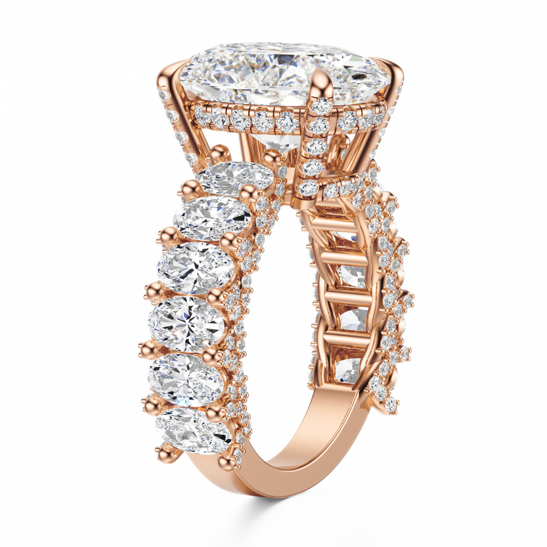 Oval Cut 6.00 CT F VS2 Lab Grown Diamond Ring in Gold (IGI)