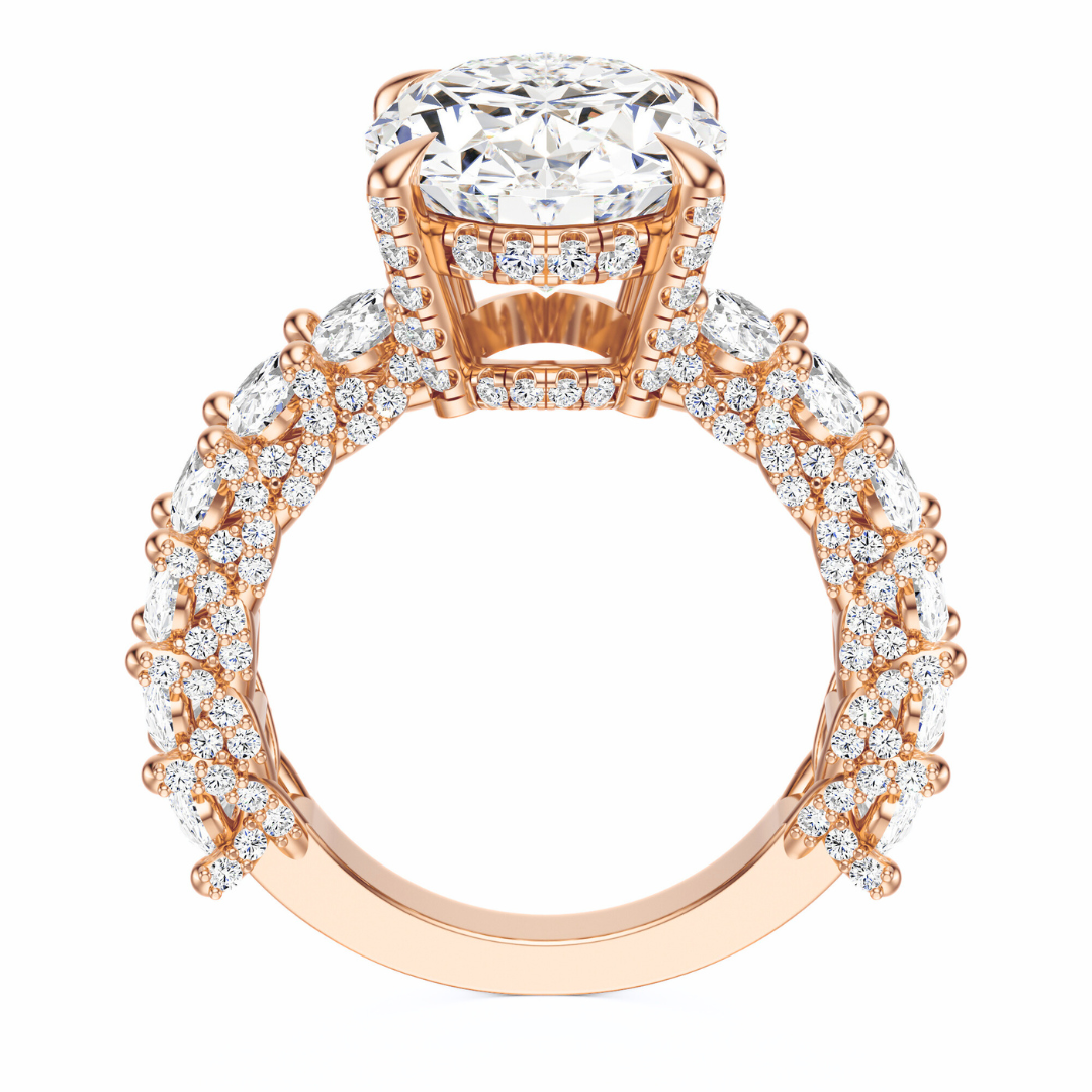 Oval Cut 6.00 CT F VS2 Lab Grown Diamond Ring in Gold (IGI)