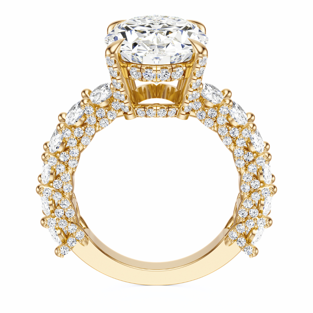 Oval Cut 6.00 CT F VS2 Lab Grown Diamond Ring in Gold (IGI)
