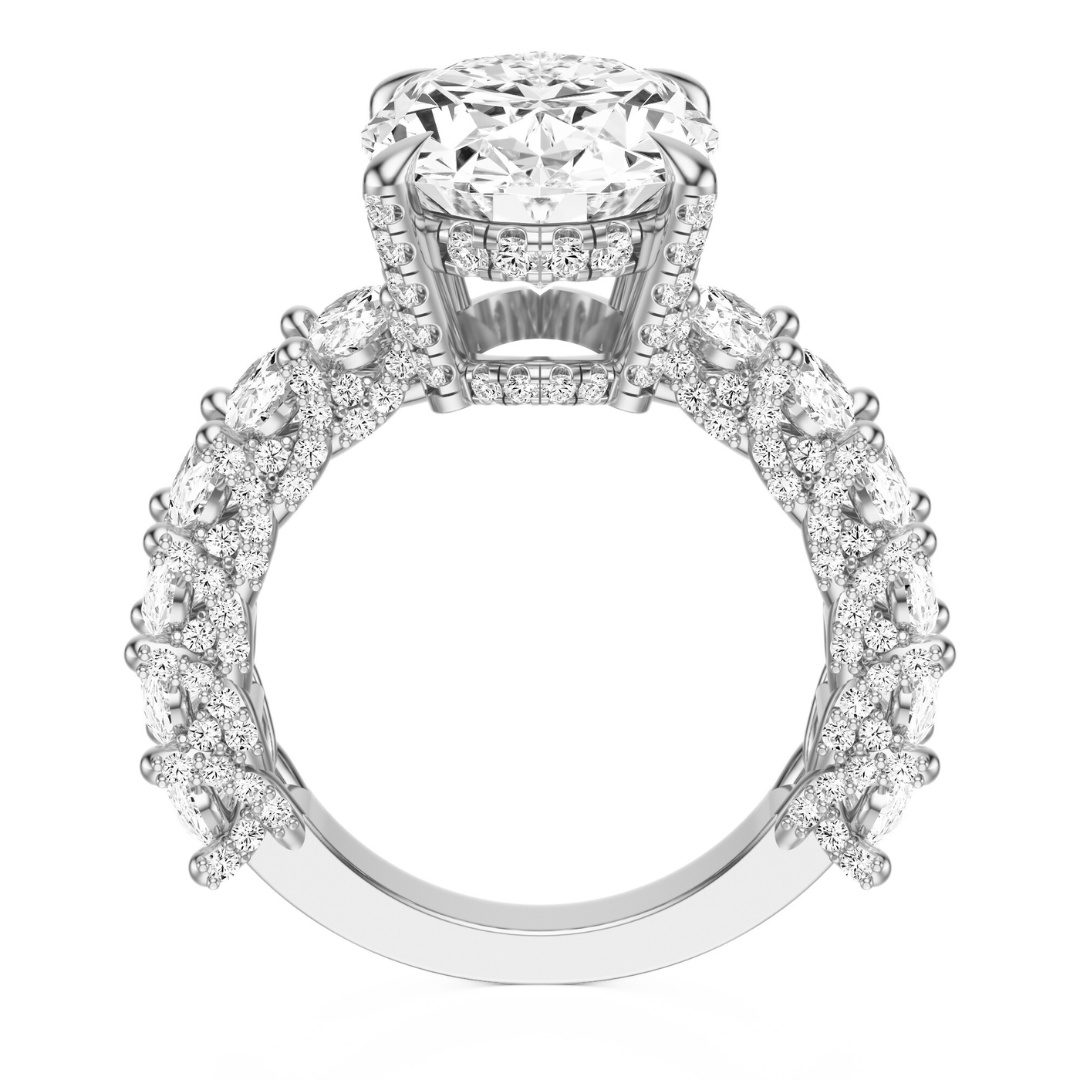 Oval Cut 6.00 CT F VS2 Lab Grown Diamond Ring in Gold (IGI)