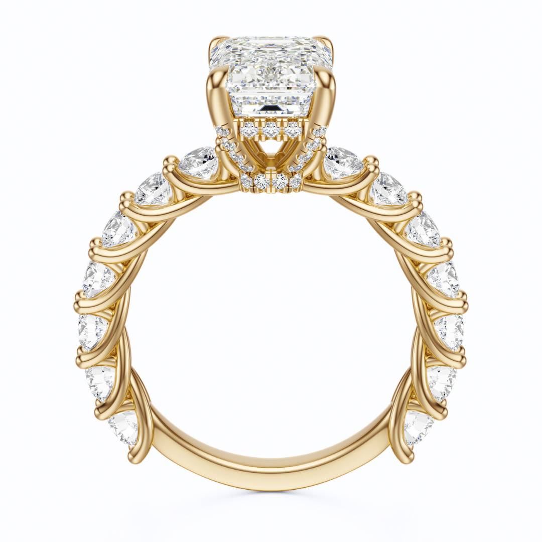 Emerald Cut 3.00 CT F VS2 Lab Grown Diamond Ring in Gold (IGI)