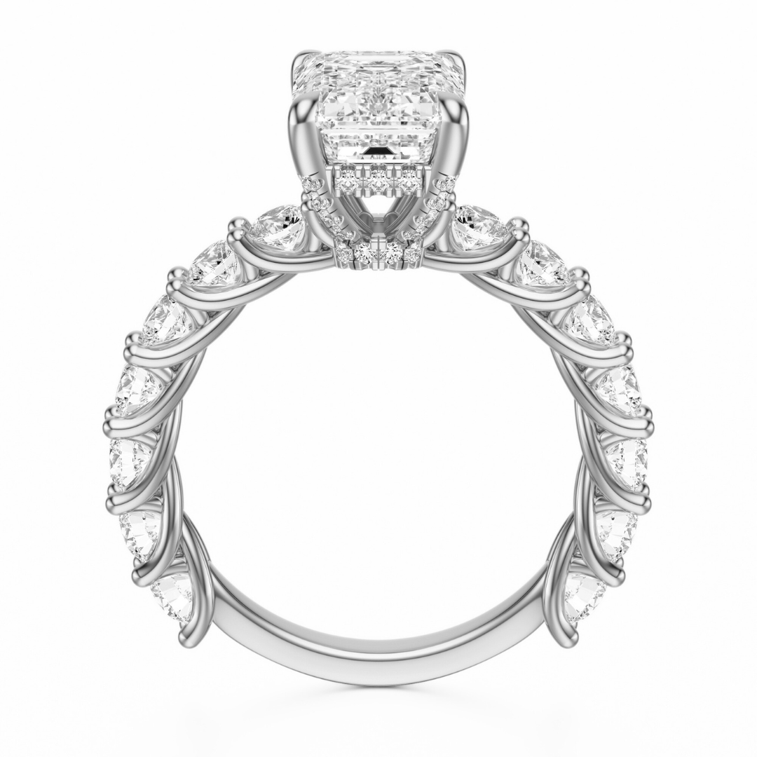 Emerald Cut 3.00 CT F VS2 Lab Grown Diamond Ring in Gold (IGI)