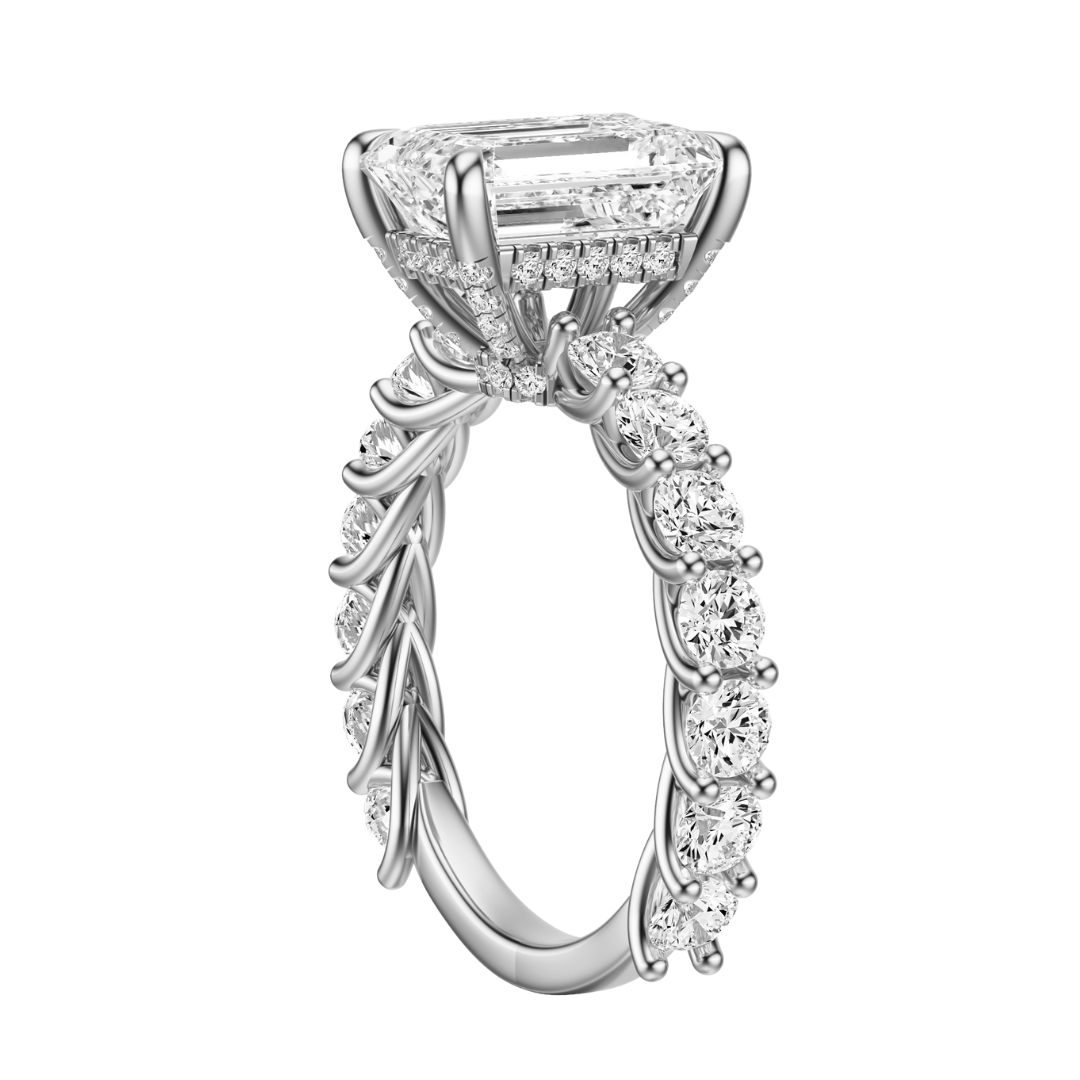 Emerald Cut 3.00 CT F VS2 Lab Grown Diamond Ring in Gold (IGI)