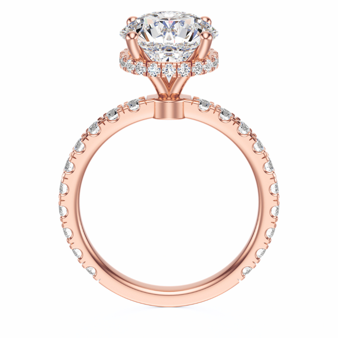 Round Cut 2.80 CT F VS2 Lab Grown Diamond Ring in Gold (IGI)