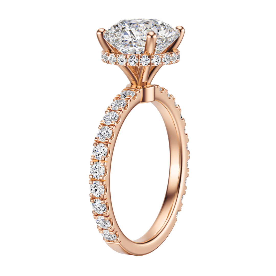 Round Cut 2.80 CT F VS2 Lab Grown Diamond Ring in Gold (IGI)