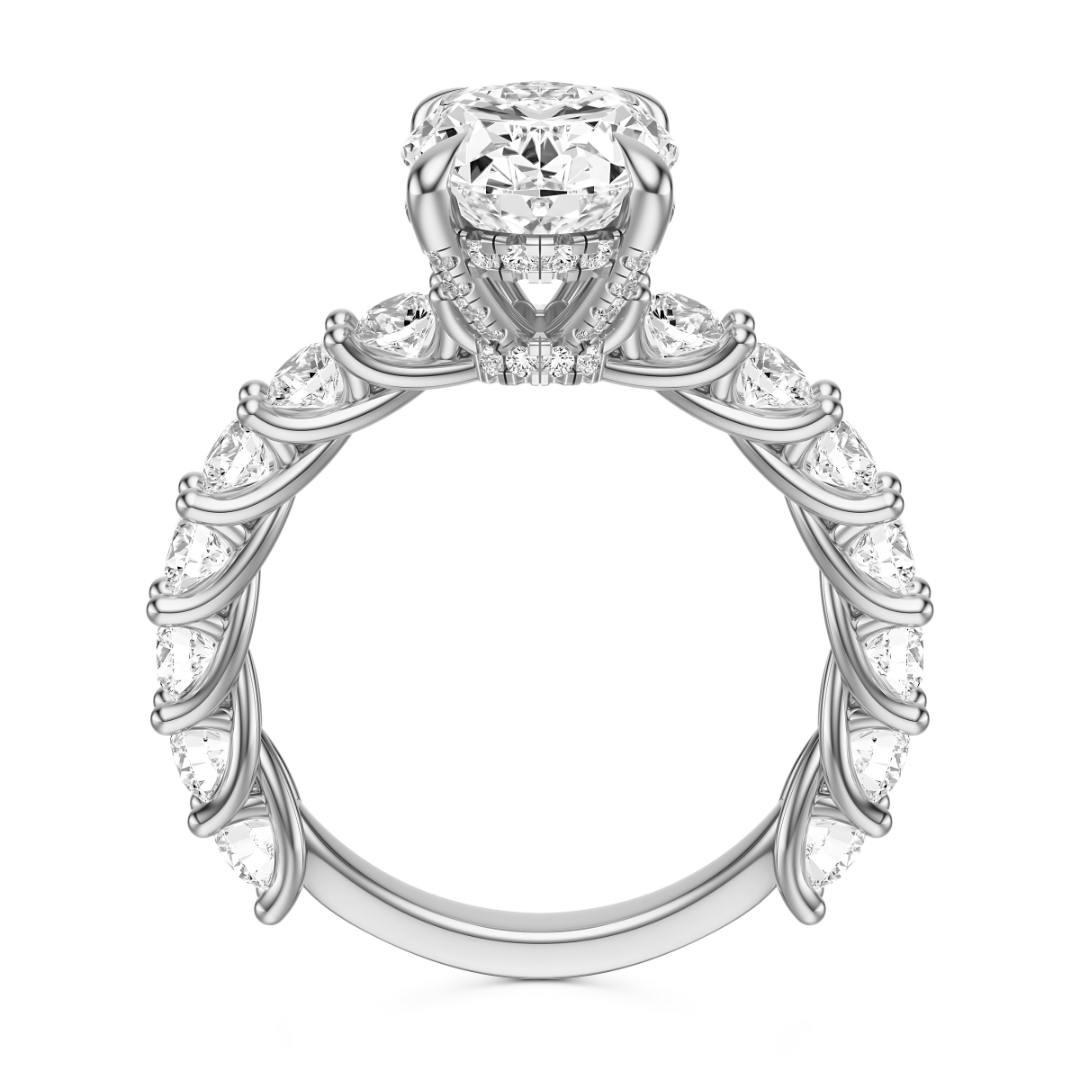 Oval Cut 3.00 CT F VS2 Lab Grown Diamond Ring in Gold (IGI)