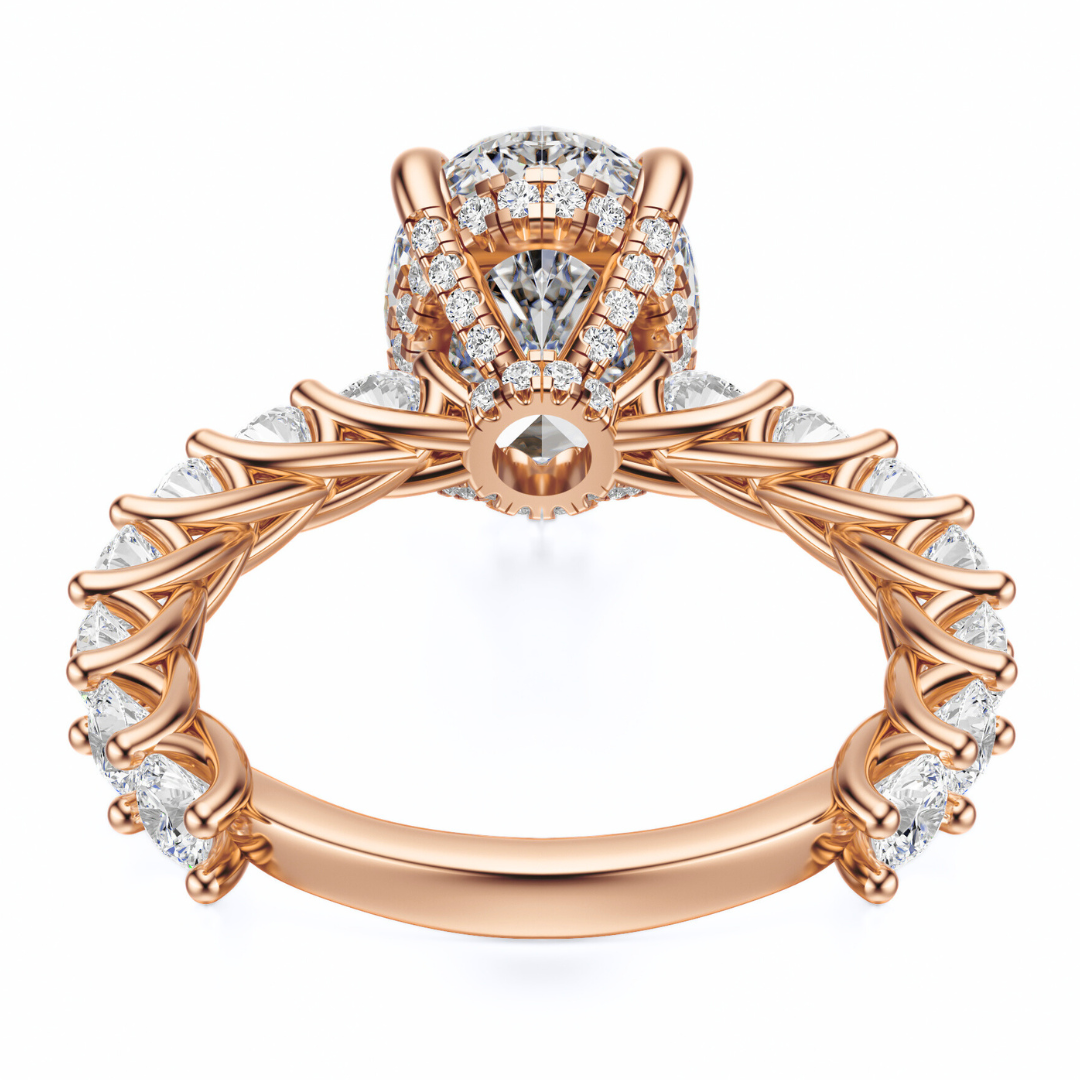 Oval Cut 3.00 CT F VS2 Lab Grown Diamond Ring in Gold (IGI)