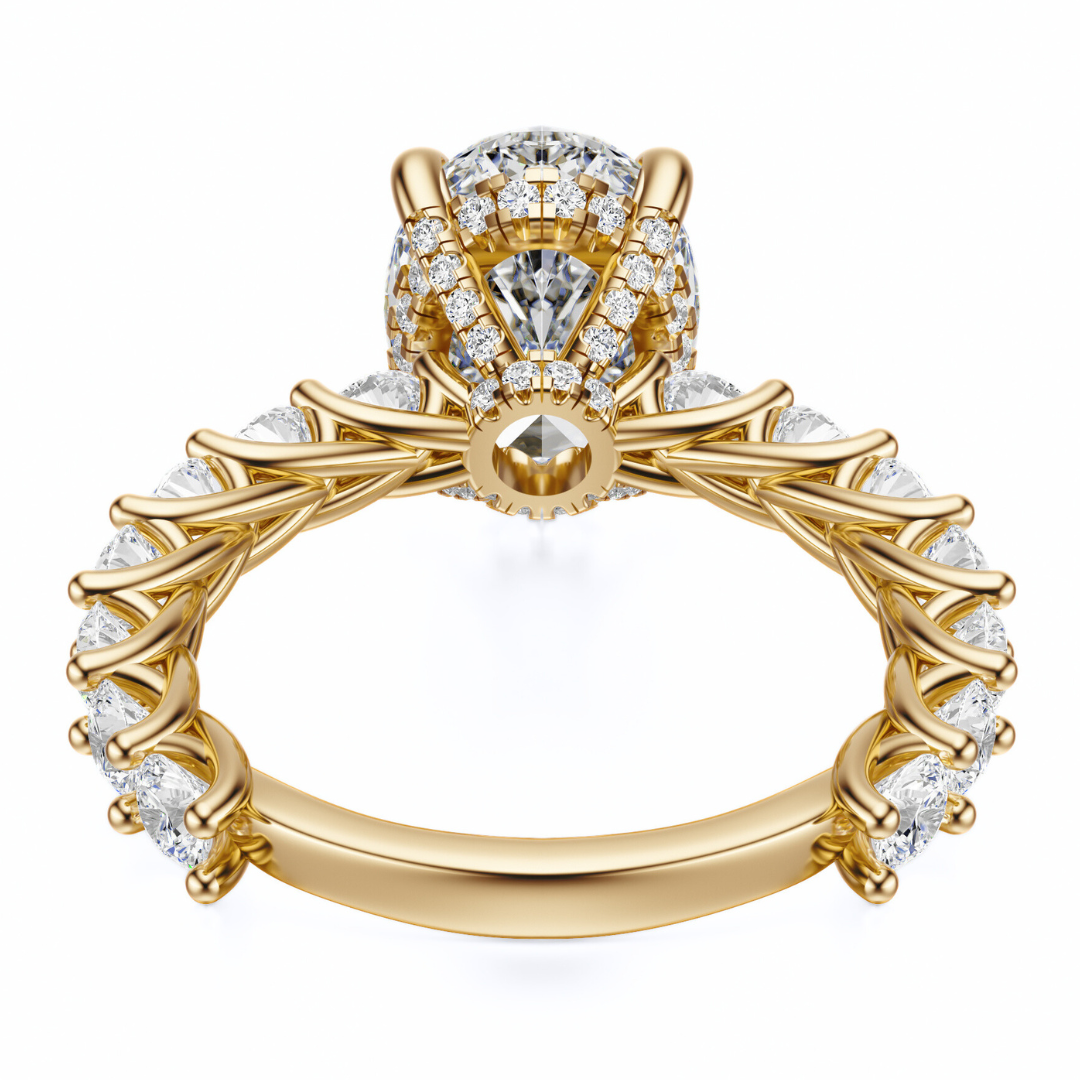 Oval Cut 3.00 CT F VS2 Lab Grown Diamond Ring in Gold (IGI)