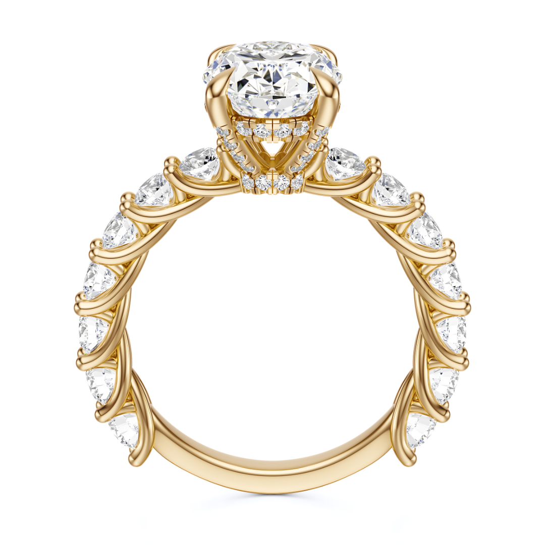 Oval Cut 3.00 CT F VS2 Lab Grown Diamond Ring in Gold (IGI)