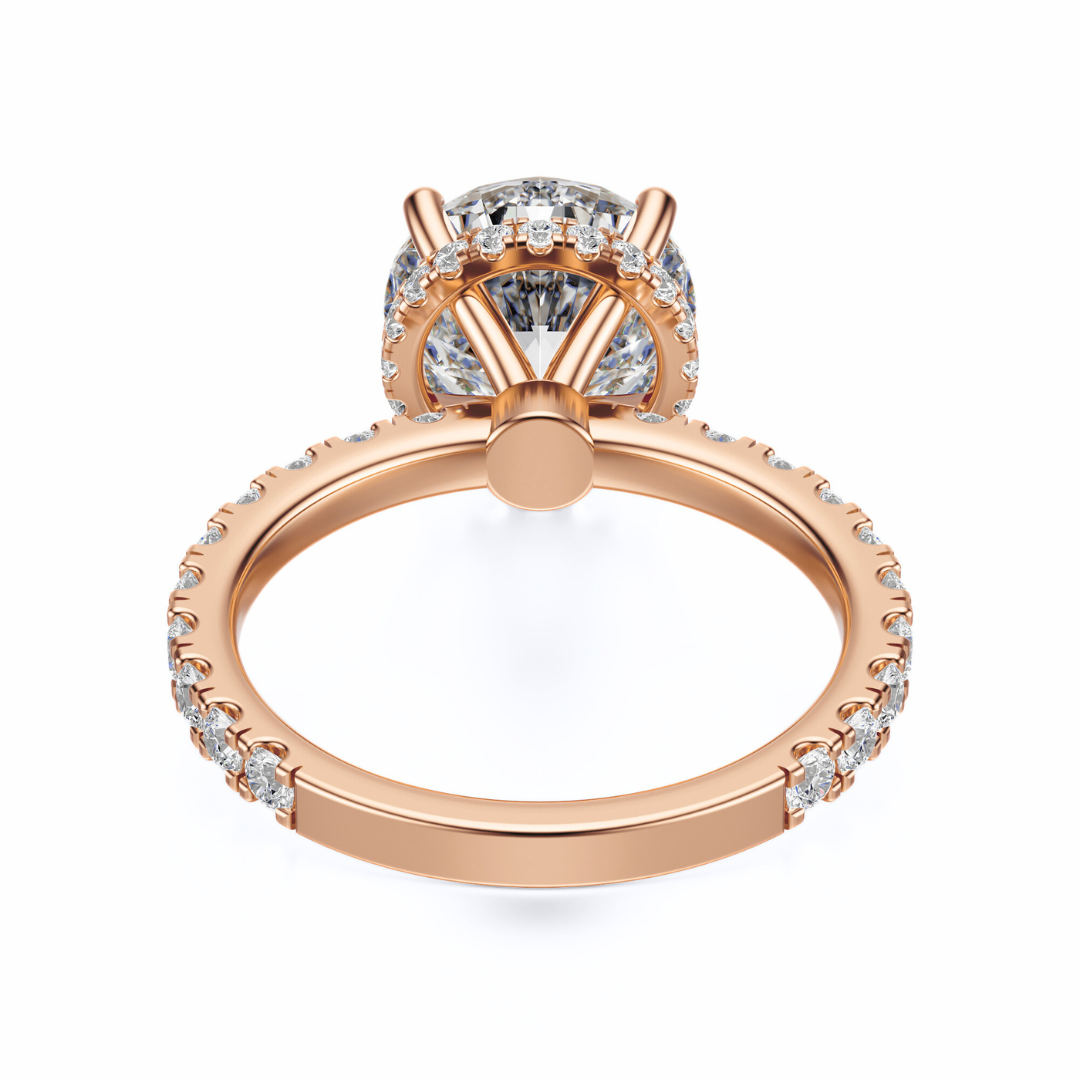 Round Cut 2.80 CT F VS2 Lab Grown Diamond Ring in Gold (IGI)
