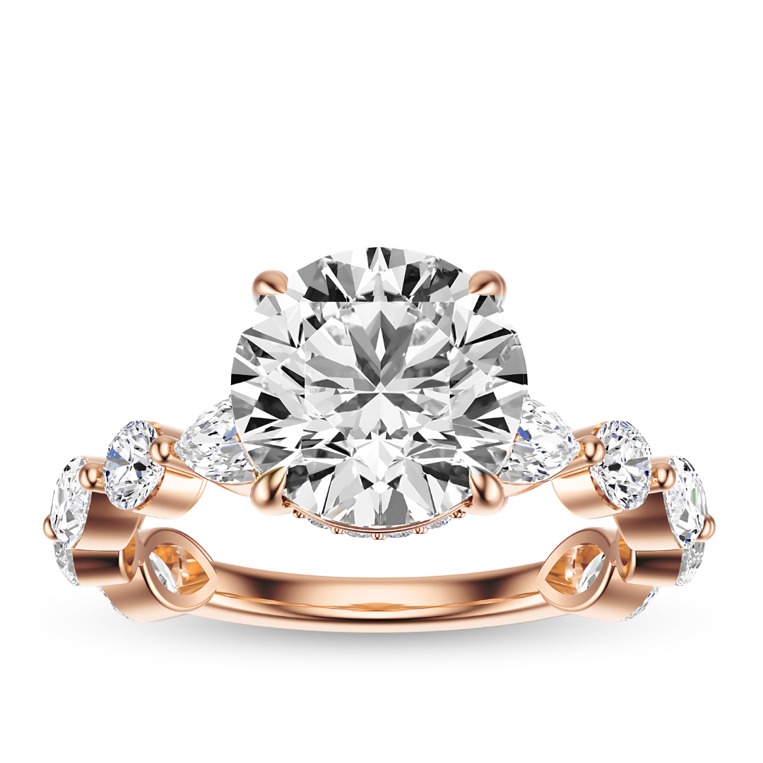Round Cut 3.10 CT F VS2 Lab Grown Diamond Ring in Gold (IGI)