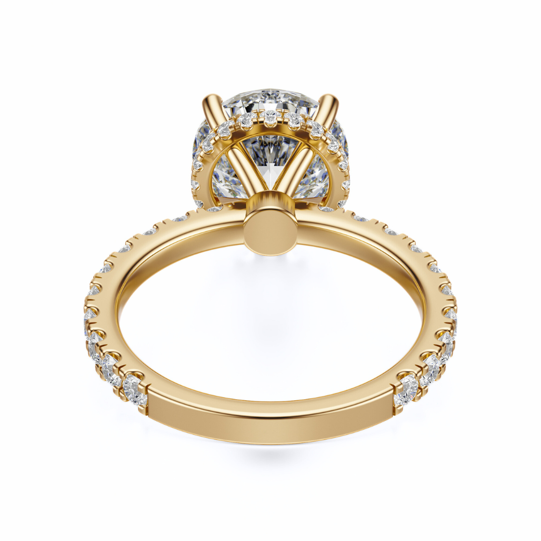 Round Cut 2.80 CT F VS2 Lab Grown Diamond Ring in Gold (IGI)