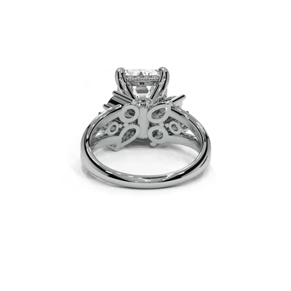 Emerald Cut 5.00 CT Lab Diamond Ring | 14K Gold | IGI Certified