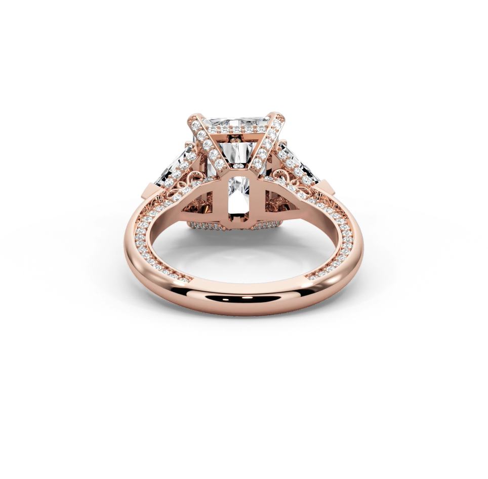 Radiant Cut 7.15 CT Lab Diamond Ring | 14K Gold | IGI Certified