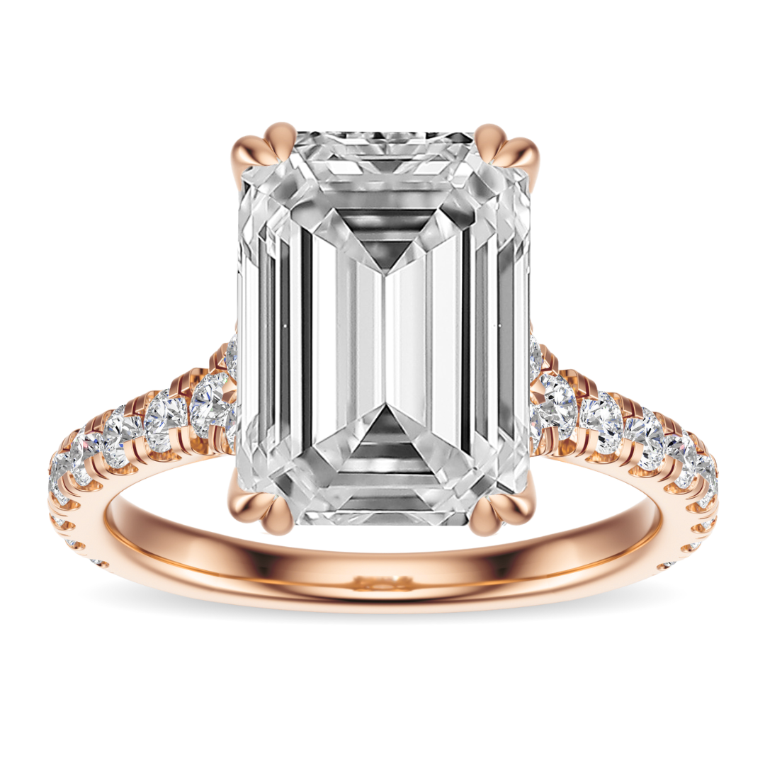 Emerald Cut 2.50 CT F VS2 Lab Grown Diamond Ring in Gold (IGI)