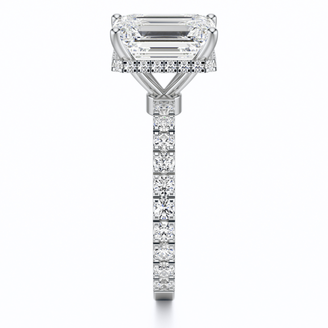 Emerald Cut 2.80 CT F VS2 Lab Grown Diamond Ring in Gold (IGI)