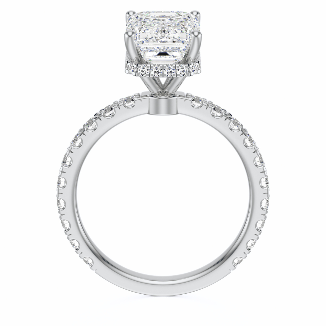 Emerald Cut 2.80 CT F VS2 Lab Grown Diamond Ring in Gold (IGI)