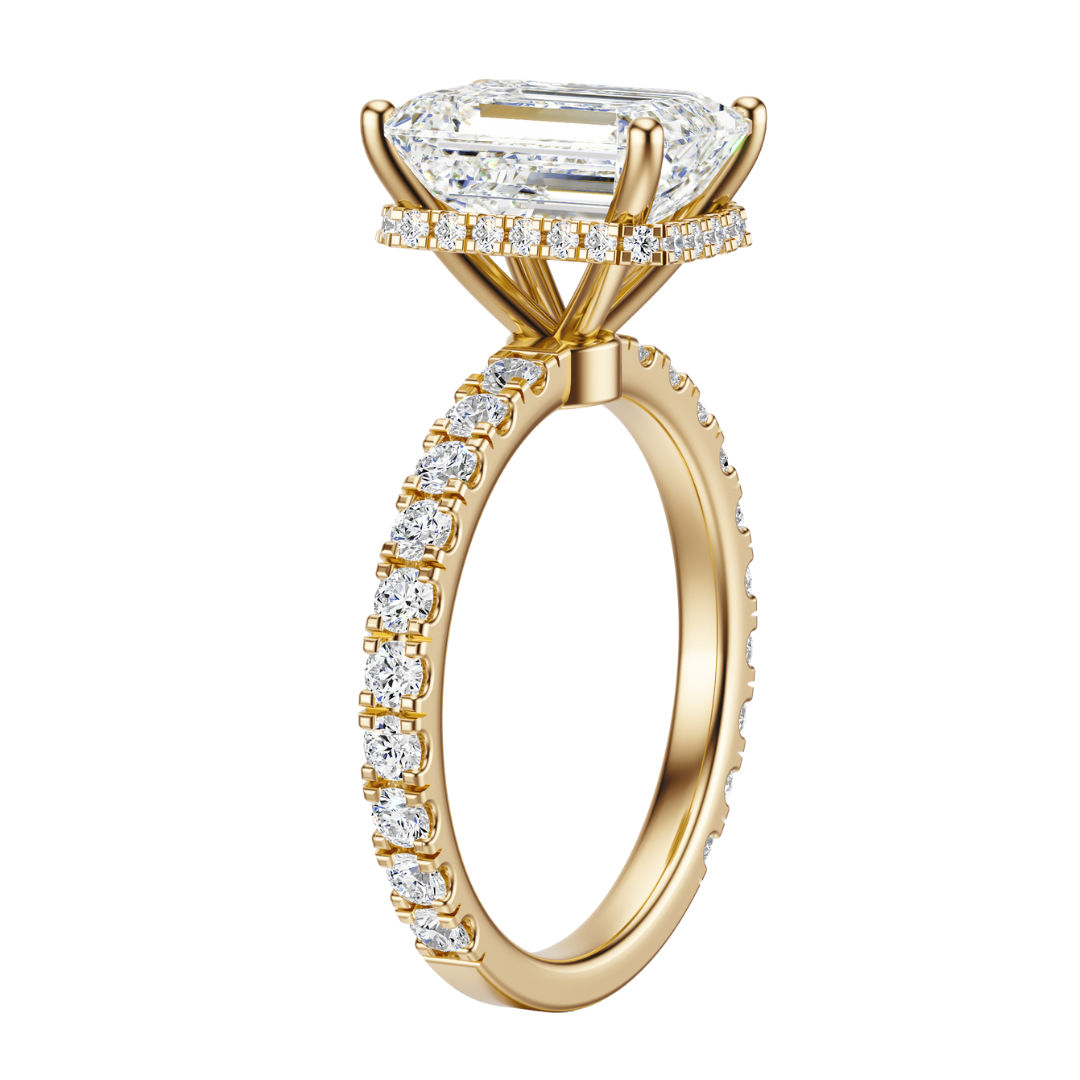 Emerald Cut 2.80 CT F VS2 Lab Grown Diamond Ring in Gold (IGI)