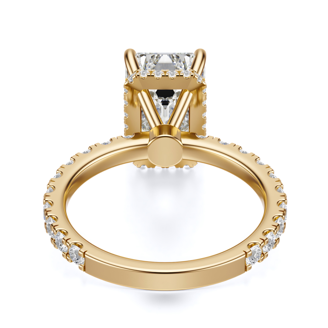 Emerald Cut 2.80 CT F VS2 Lab Grown Diamond Ring in Gold (IGI)