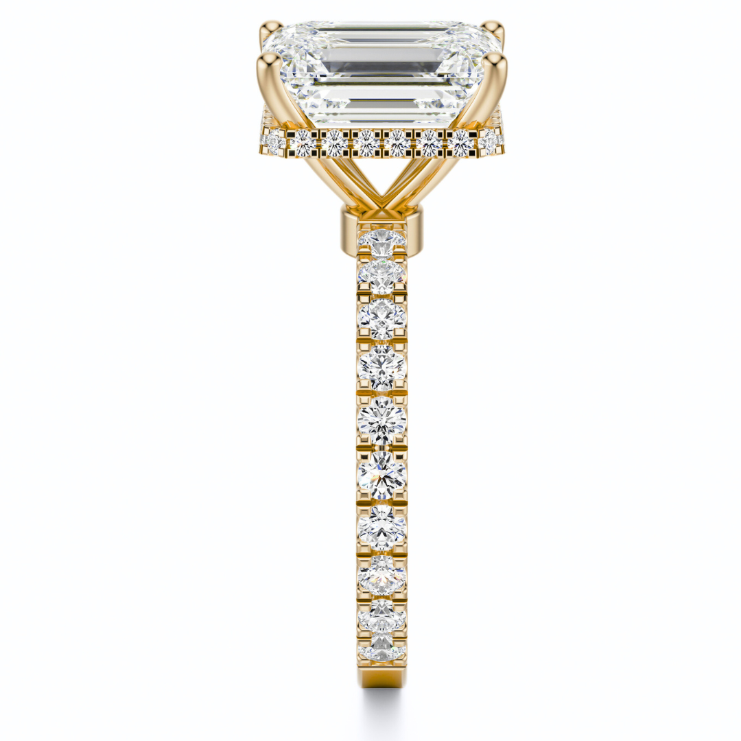 Emerald Cut 2.80 CT F VS2 Lab Grown Diamond Ring in Gold (IGI)