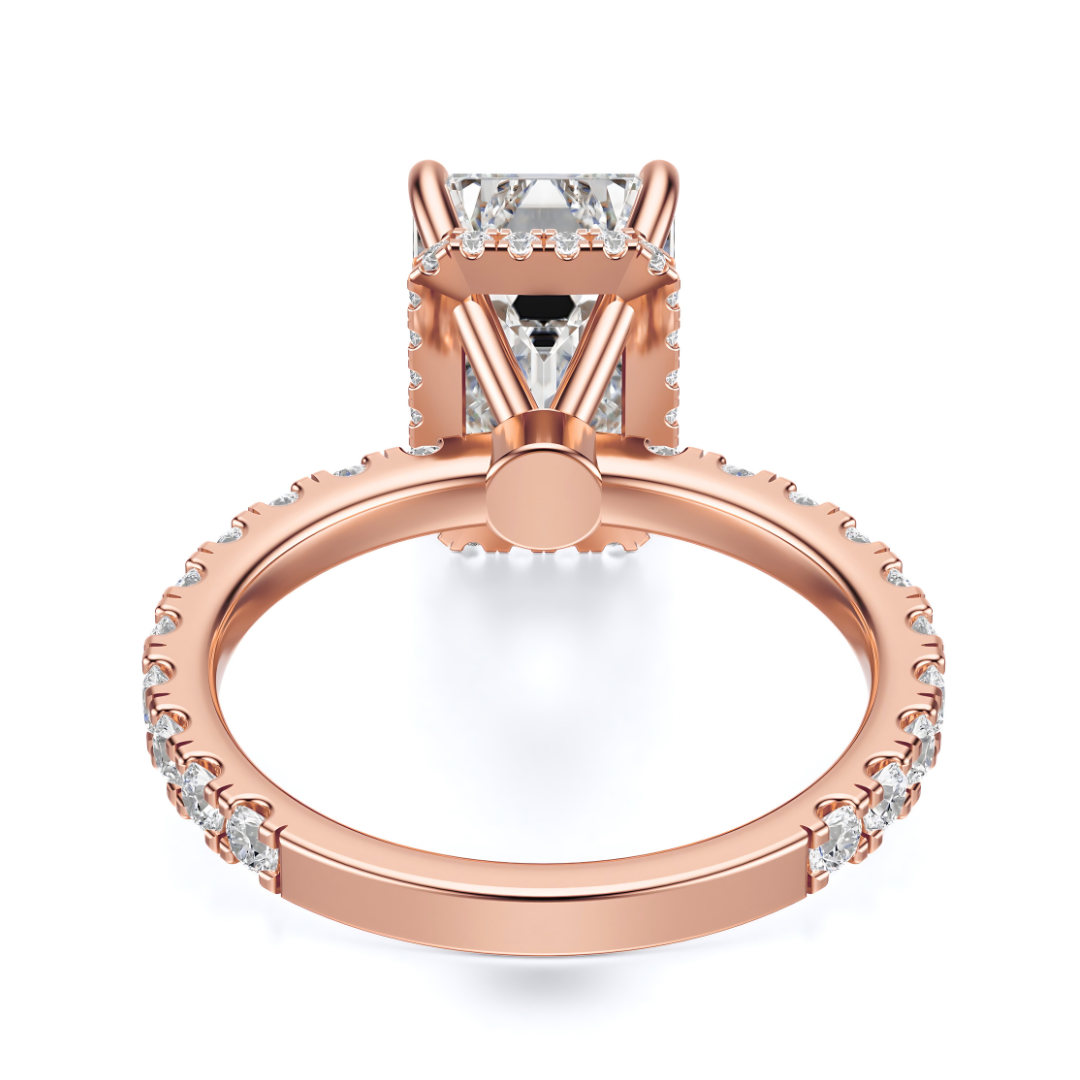 Emerald Cut 2.80 CT F VS2 Lab Grown Diamond Ring in Gold (IGI)