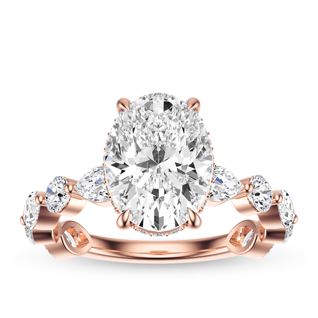 Oval Cut 3.10 CT F VS2 Lab Grown Diamond Ring in Gold (IGI)