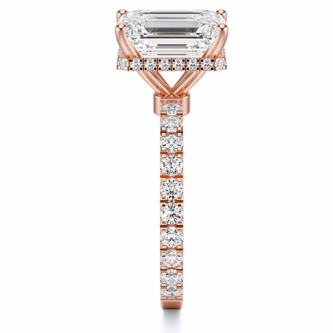 Emerald Cut 2.80 CT F VS2 Lab Grown Diamond Ring in Gold (IGI)