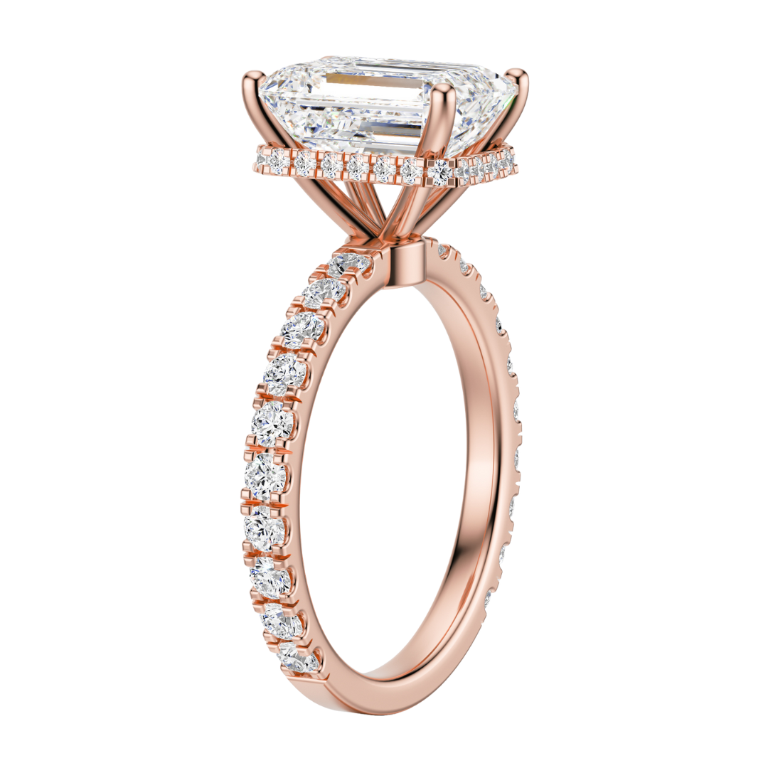 Emerald Cut 2.80 CT F VS2 Lab Grown Diamond Ring in Gold (IGI)