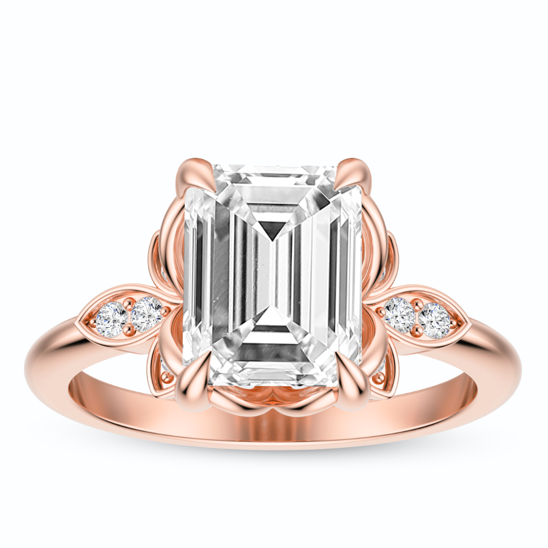 Emerald Cut 2.10 CT F VS2 Lab Grown Diamond Ring in Gold (IGI)