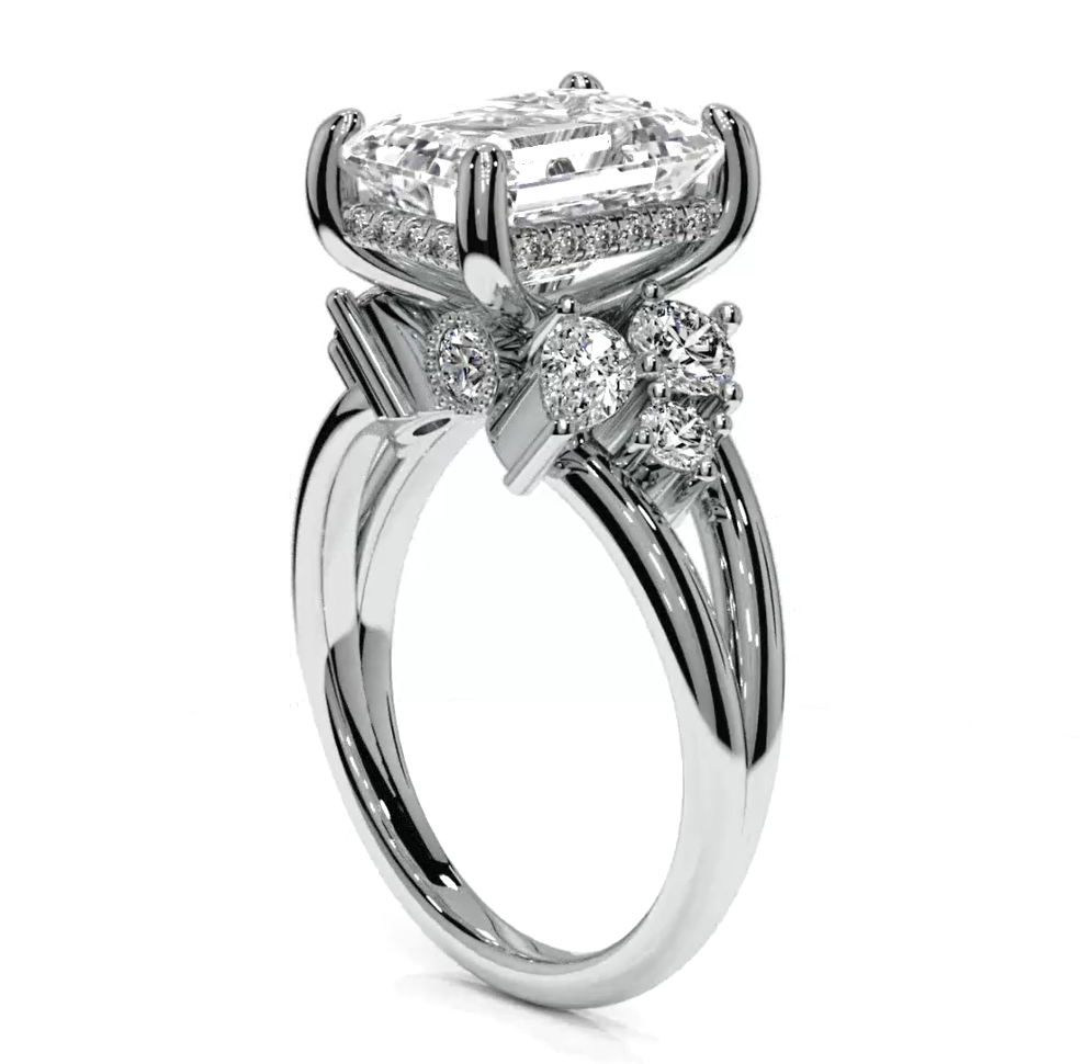 Emerald Cut 5.00 CT Lab Diamond Ring | 14K Gold | IGI Certified