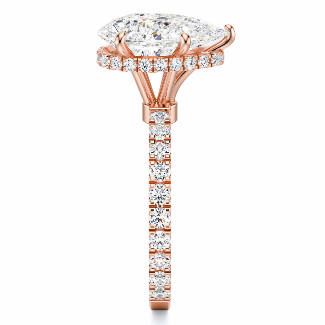 Pear Cut 2.80 CT F VS2 Lab Grown Diamond Ring in Gold (IGI)