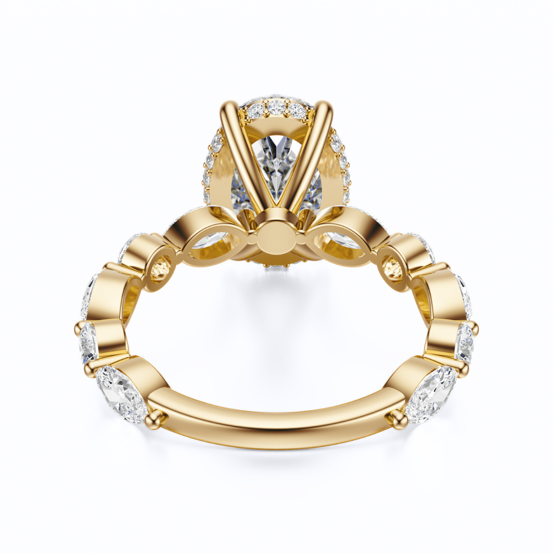 Pear Cut 3.10 CT F VS2 Lab Grown Diamond Ring in Gold (IGI)