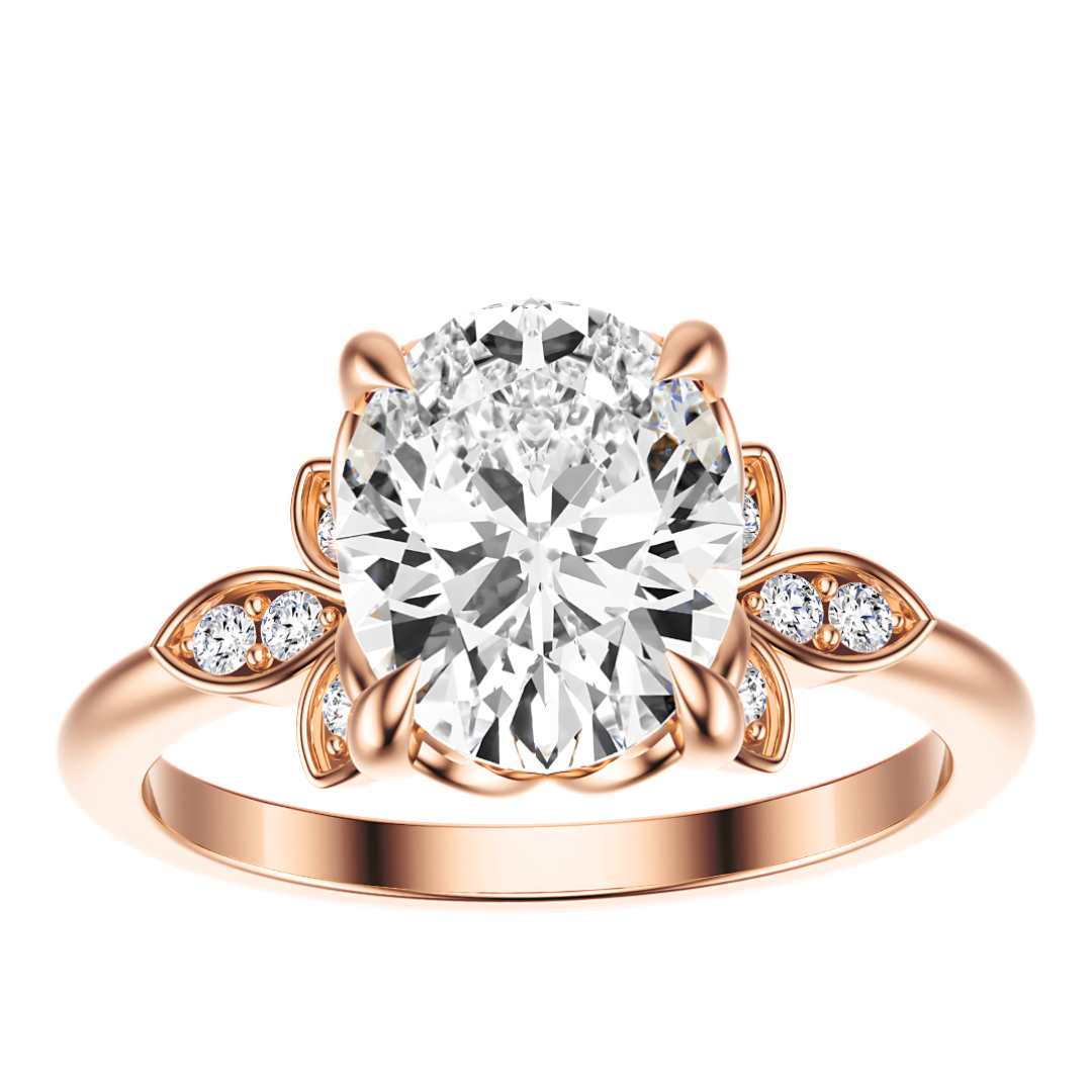 Oval Cut 2.10 CT F VS2 Lab Grown Diamond Ring in Gold (IGI)