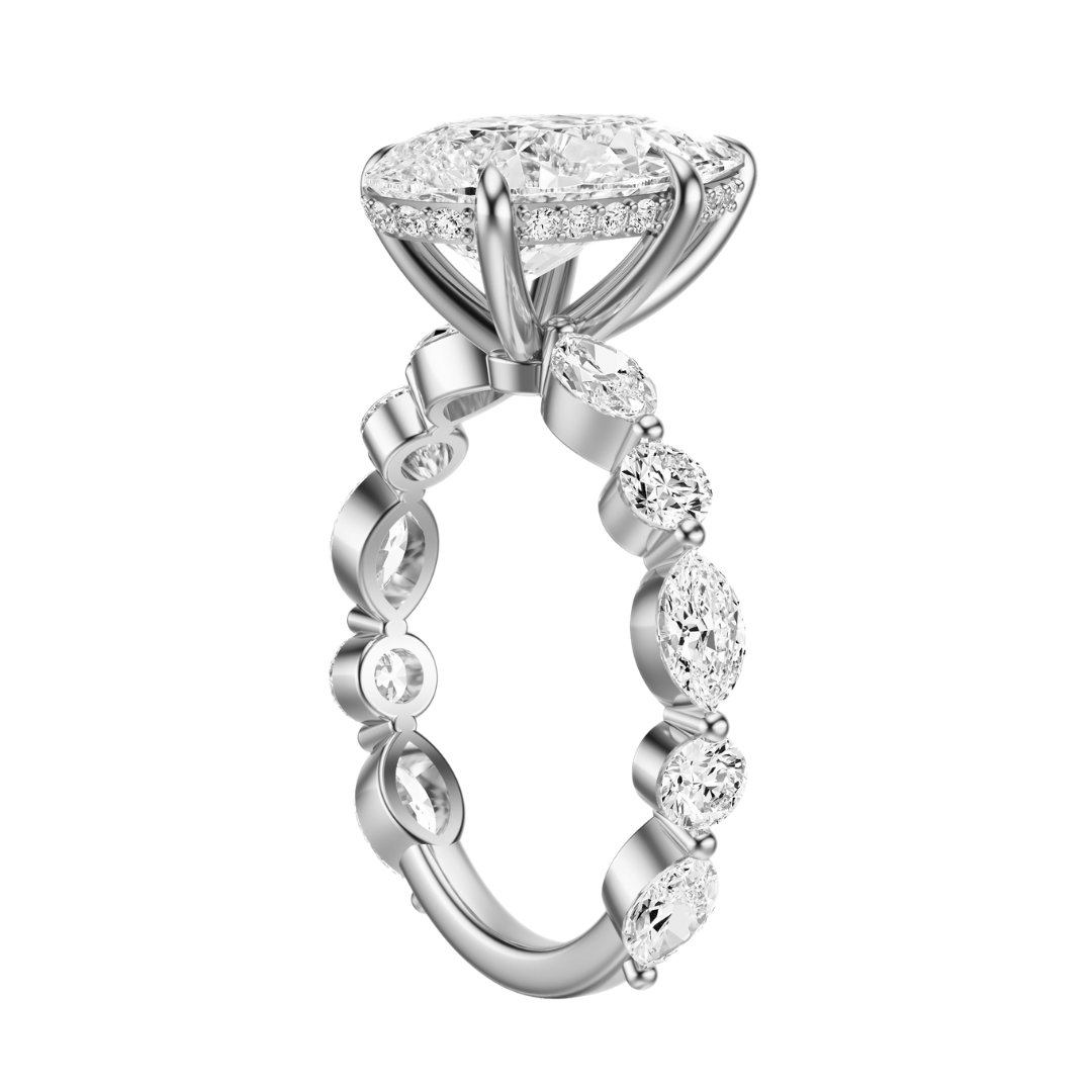 Pear Cut 3.10 CT F VS2 Lab Grown Diamond Ring in Gold (IGI)