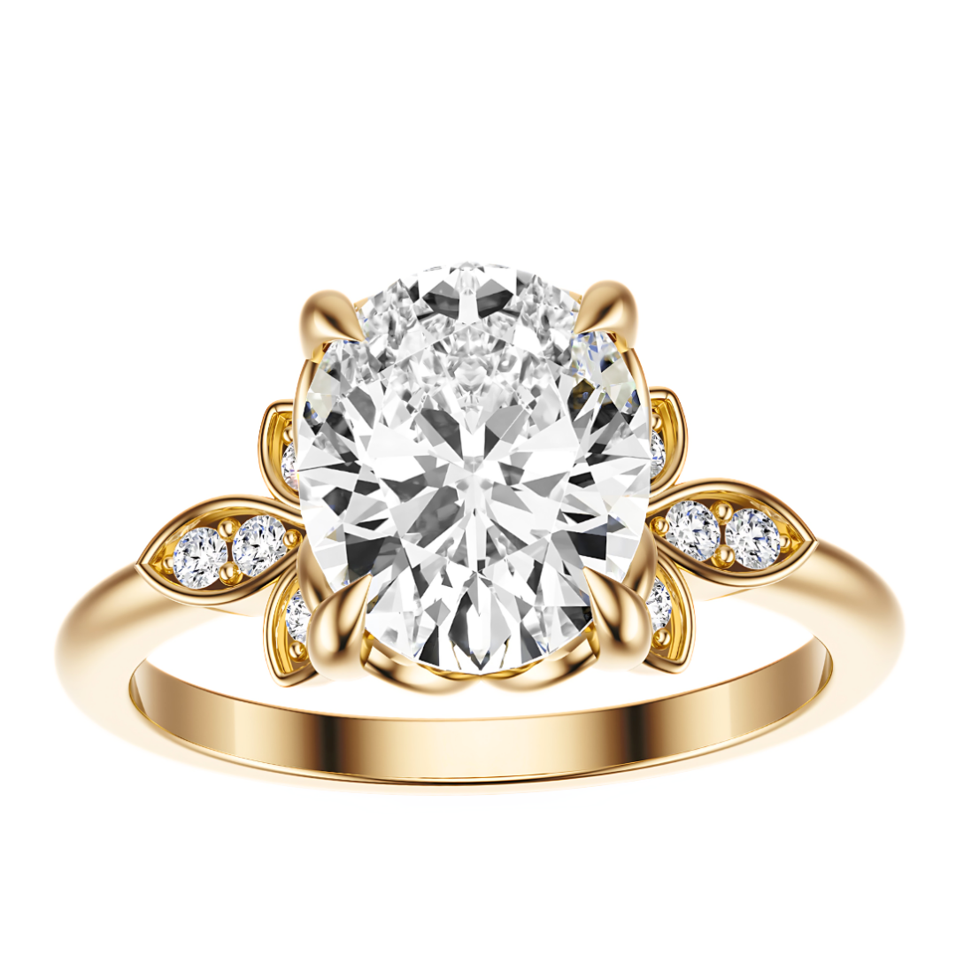 Oval Cut 2.10 CT F VS2 Lab Grown Diamond Ring in Gold (IGI)