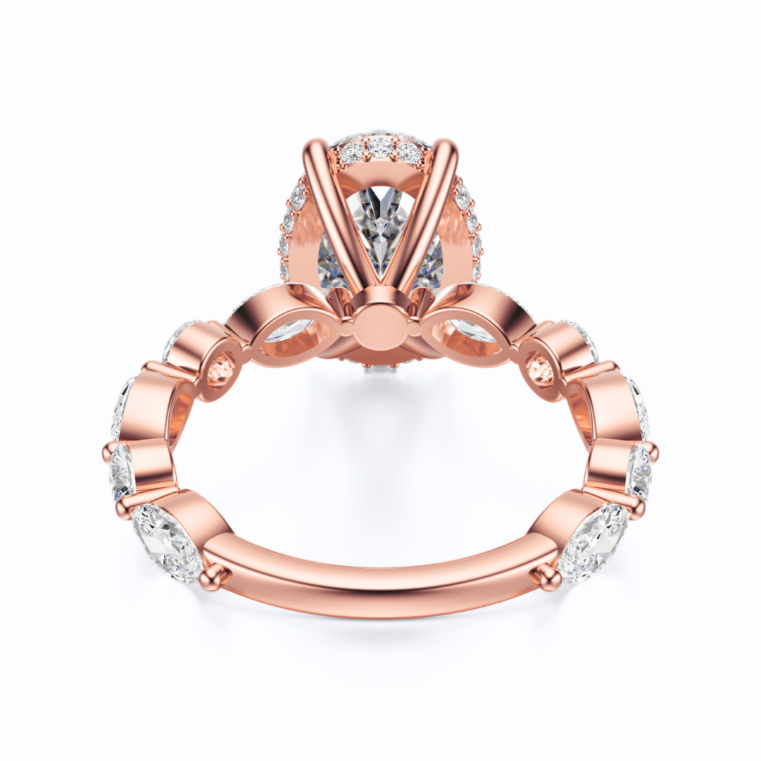 Pear Cut 3.10 CT F VS2 Lab Grown Diamond Ring in Gold (IGI)