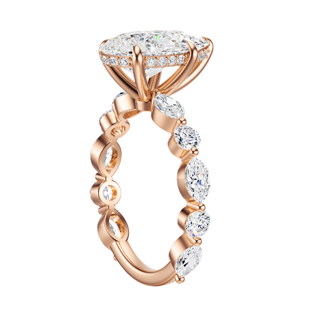 Pear Cut 3.10 CT F VS2 Lab Grown Diamond Ring in Gold (IGI)