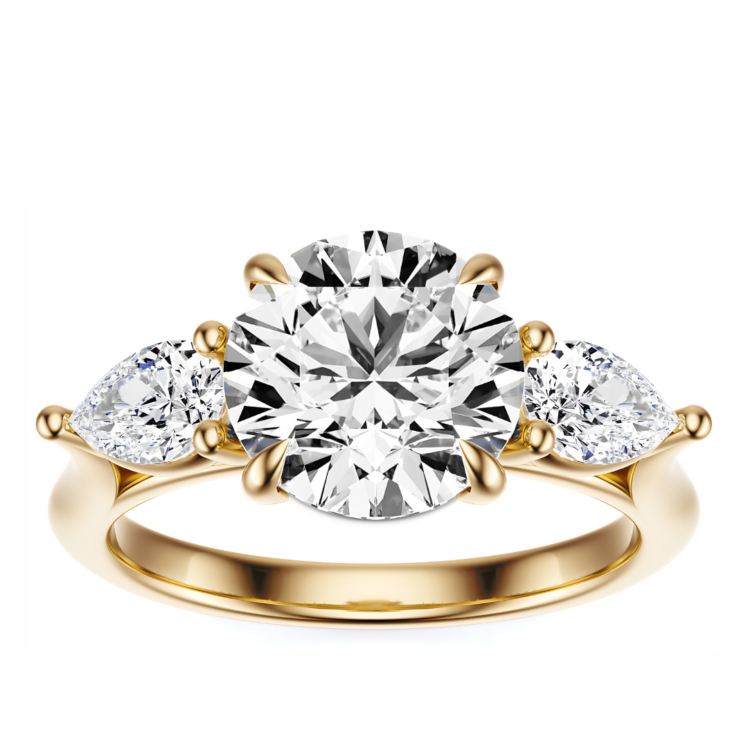 Round Cut 2.50 CT F VS2 Lab Grown Diamond Ring in Gold (IGI)